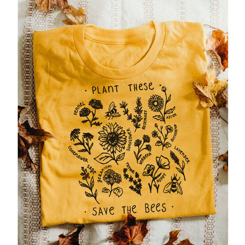 Plant These Save The Bees T-shirt Vintage Gift For Men Women Funny Tee