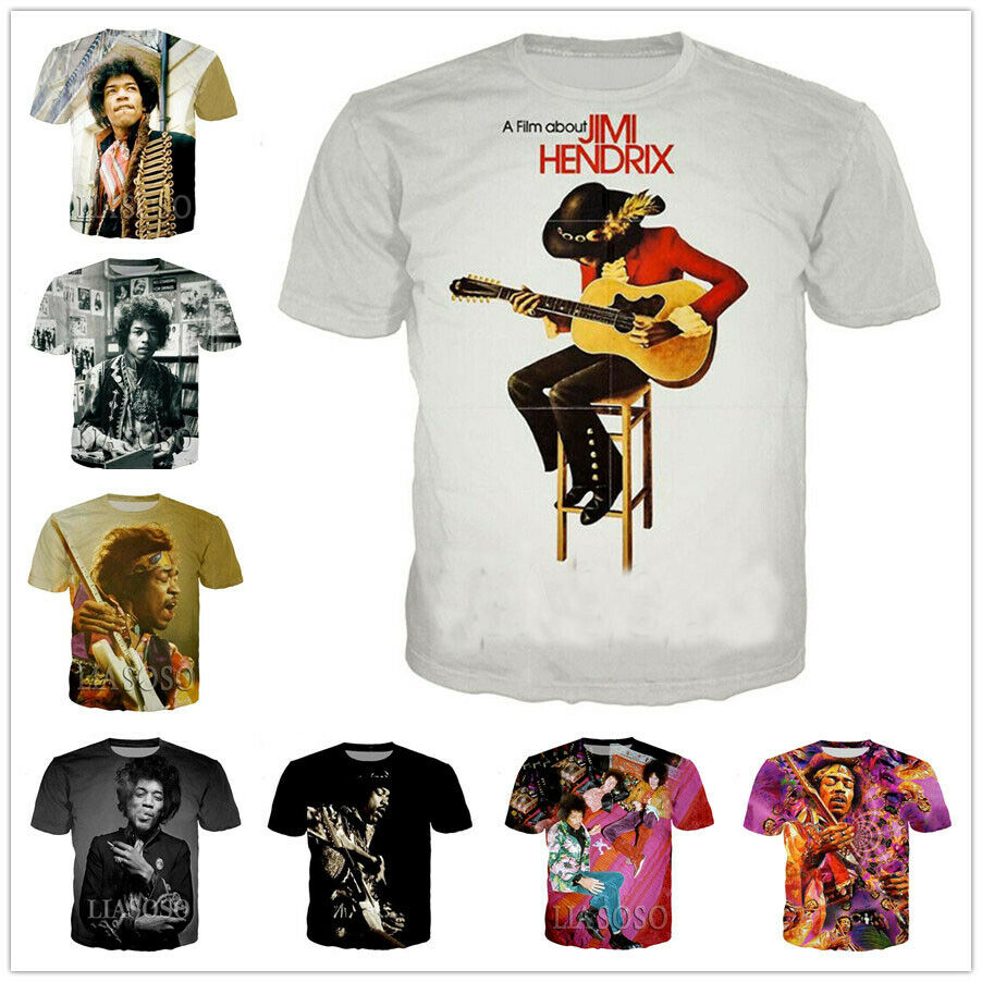 Women Men T-Shirt 3D Print Guitar Performer Jimi Hendrix Shirt Short Sleeve Tops