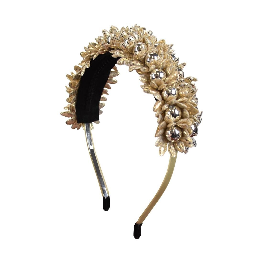 Hard Headband Tinsel with Beads Stunning Wreath Girls Hair Band w/Teeth