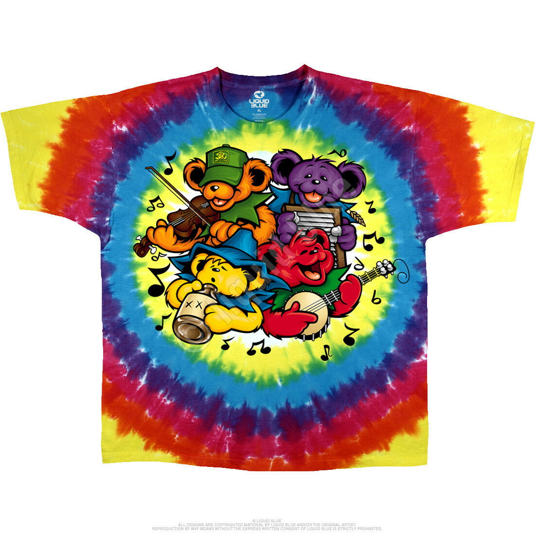Grateful Dead Bear Jamboree 2 Sided Tie Dye Tshirt M L Xl Xxl 3x 4x 5x 6x 7x 8x Xetsy