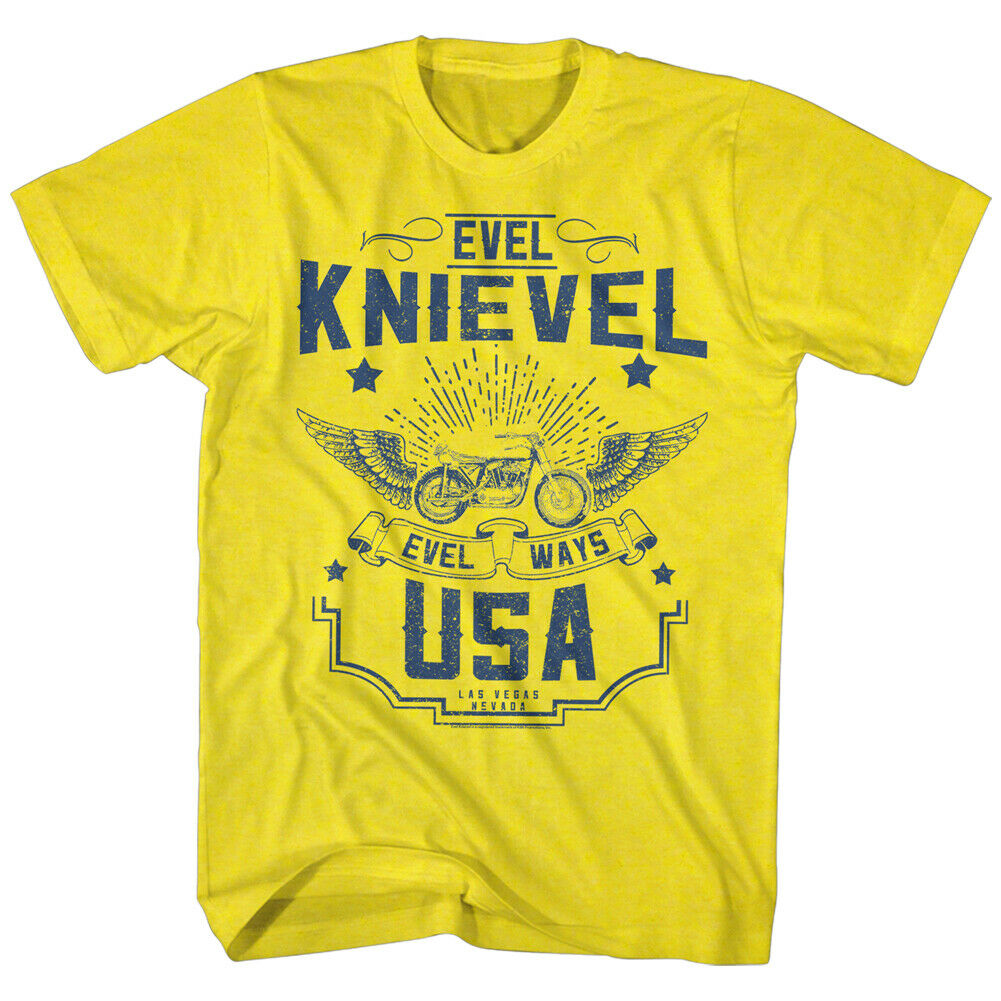 Evel Knievel Motorcycle Daredevil Custom Motorcycles Evel Ways Adult T Shirt 