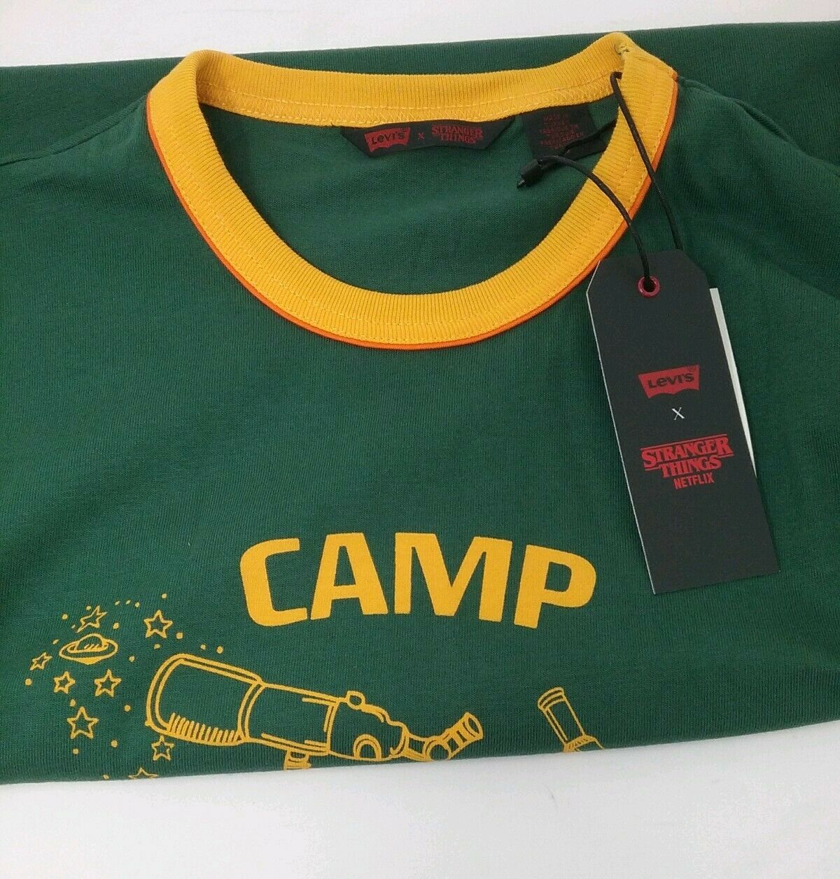 Levi's Medium Camp Know Where “Stranger Things” T-Shirt, Green and Yellow –  xEtsy