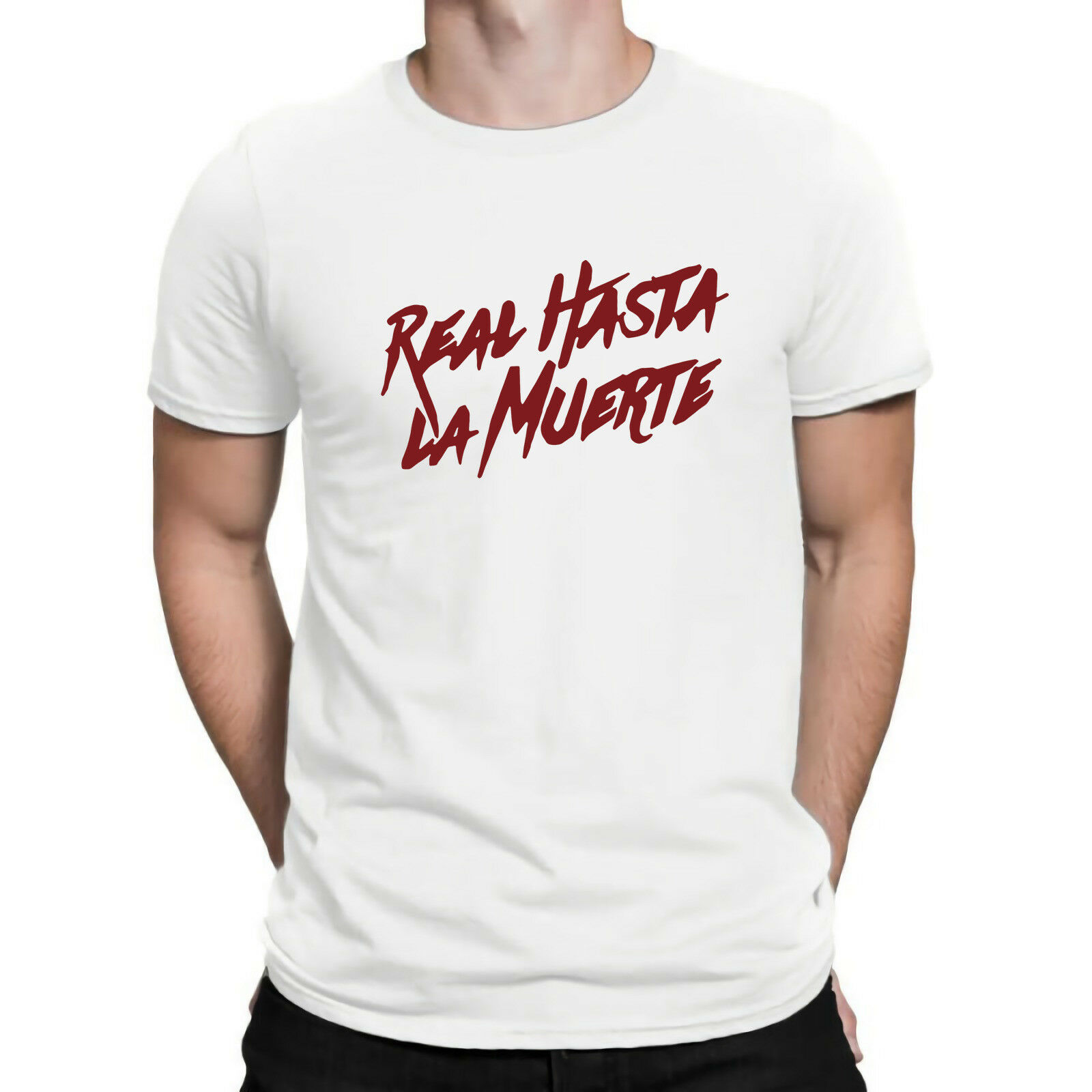New Real Hasta La Muerte Camisa T-Shirt Rock Music Hip Hop Rapper Tee Cotton Top