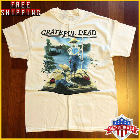 1995 Grateful Dead Mark Twain T-Shirt RARE 90's SPRING TOUR 95 REPRINT Full Size