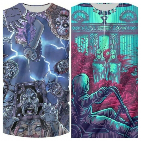 2 set Horror movie mashup 13g.    (t-shirts leave message for size