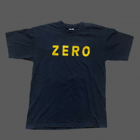 2000s Vintage Zero Skateboards Logo Skate Tee Shirt Black Large Jamie Thomas