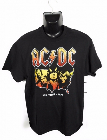 AC/DC  Hard Rock Band Group U.S Tour 1979 T-Shirt Size L, XL, 2XL, 3XL