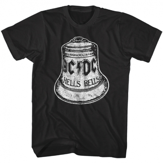 ACDC Hells Bells Men's T Shirt Back in Black 80s Release Music Merch Live Tour