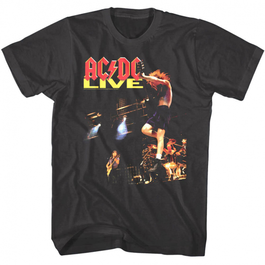 ACDC Live in Concert Mens T Shirt Vintage Metal Rock Band Album Tour Music Merch