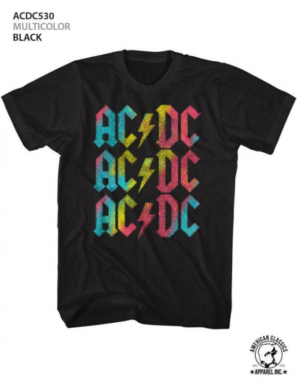 AC/DC Multicolor Black Adult T-Shirt