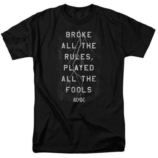 AC/DC Struck Adult 18/1 T-Shirt Black