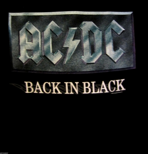 AC/DC cd lgo Blue Logo BACK IN BLACK Official SHIRT SMALL New OOP