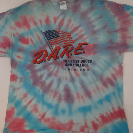 ADULT dare D.a.r.e. T-Shirt Size XL – One Of A Kind Custom Tie Dyed By Goparel