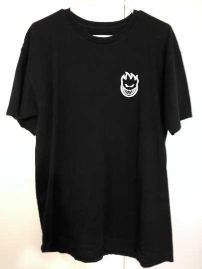 Adult Large Spitfire T-Shirt With Black and White Flame