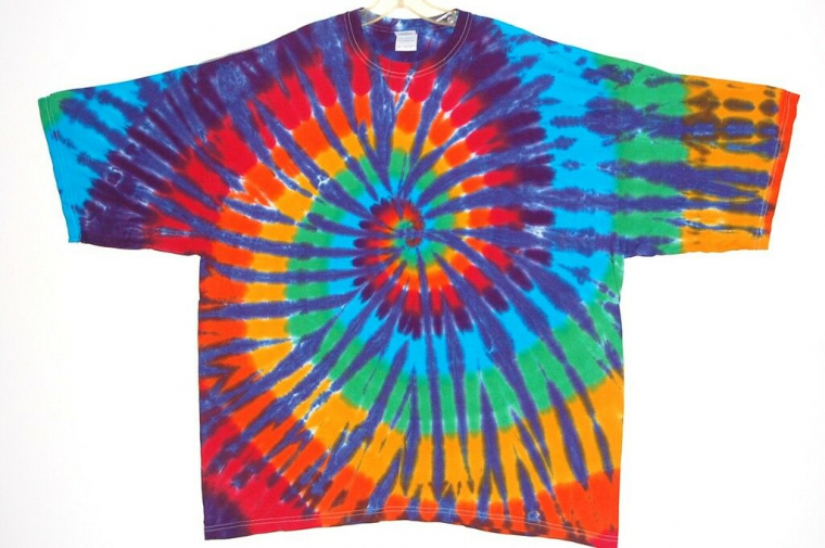 Adult TIE DYE Rainbow Spiral T Shirt 2X 3X 4X hippie plus sizes grateful dead