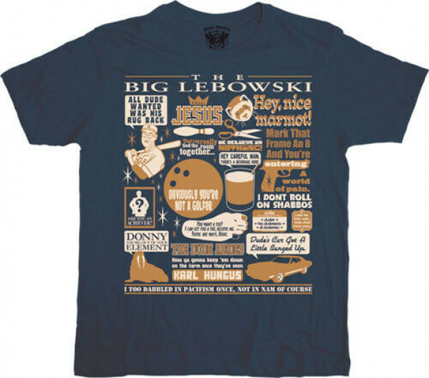 Aduly Navy Comedy Movie The Big Lebowski The Dude Quote Mashup T-shirt Tee