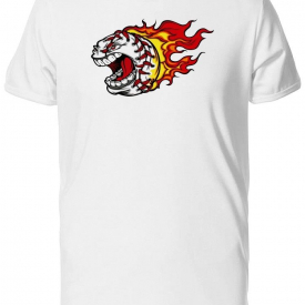 Angry Flaming Baseball Cartoon Men’s Tee -Image by Shutterstock