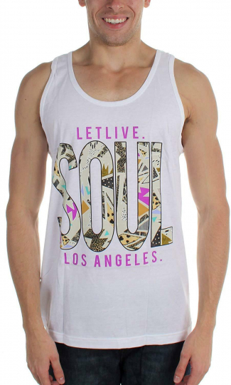 Authentic LETLIVE Grey Soul Los Angeles White Tank Top Shirt S-2XL NEW