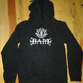 BAM sweatshirt Small hoodie element skateboard skate margera cky vtg Black