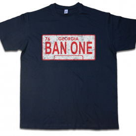 BAN ONE SIGN LICENSE PLATE T-SHIRT Smokey and the Car Bandit Pontiac Dodge