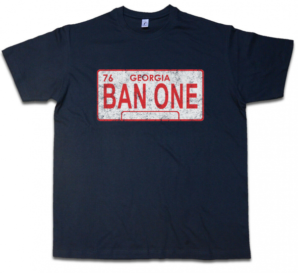 BAN ONE SIGN LICENSE PLATE T-SHIRT Smokey and the Car Bandit Pontiac Dodge