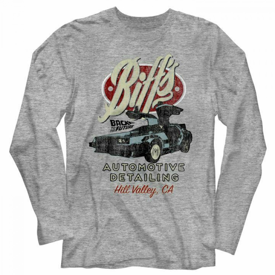 Back To The Future Biffs Gray Heather Adult Long Sleeve T-Shirt