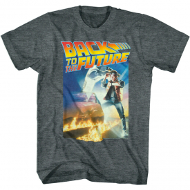 Back to The Future Movie Poster Men’s T-Shirt Marty McFly Delorean