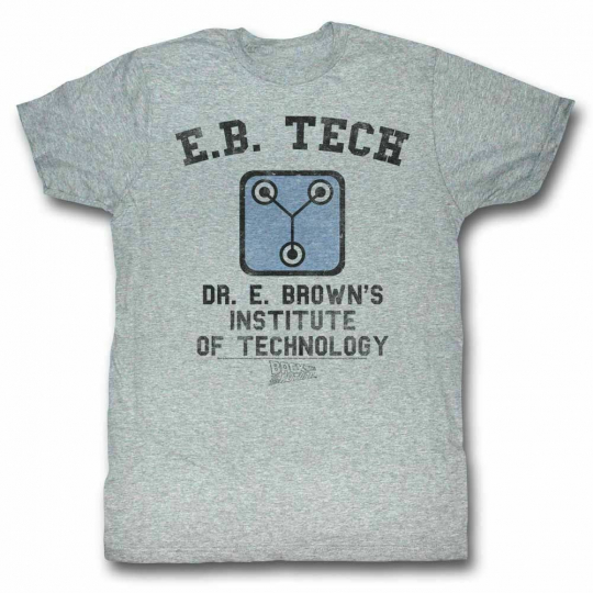 Back to the Future EB Tech Gray Adult T-Shirt