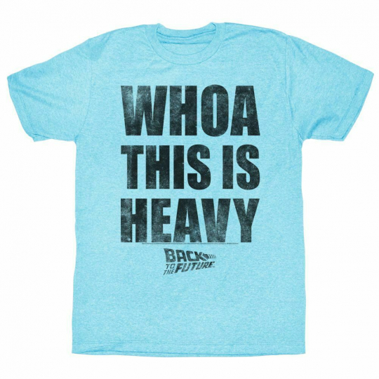 Back to the Future Heavy Light Blue Adult T-Shirt