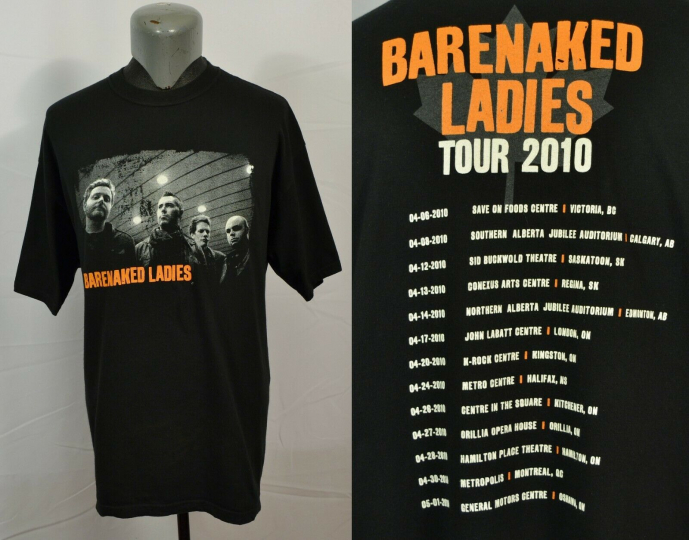 Barenaked Ladies Tour T-Shirt 2010 Canada Band Show Concert Rock Alternative XL