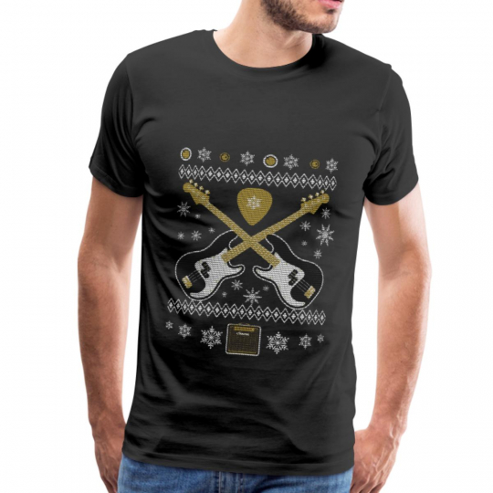 Bass Guitars Ugly Christmas Sweater Men's Premium T-Shirt