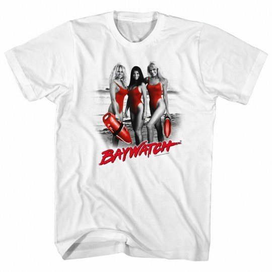 Baywatch Red Red Red White Adult T-Shirt