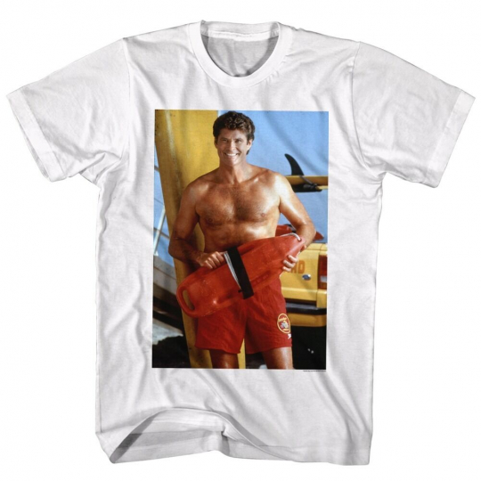 Baywatch TV Show Mitch Buchannon Licensed Adult T Shirt