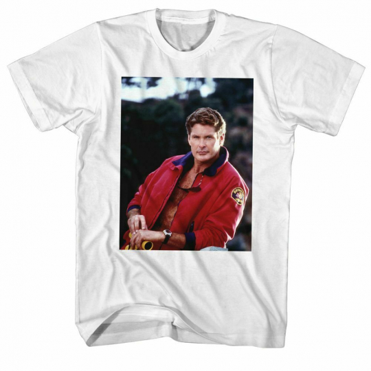Baywatch The Hoff White Adult T-Shirt
