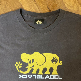 Black Label Mens Vintage Skateboard Elephant Graphic Street T Shirt Size XL