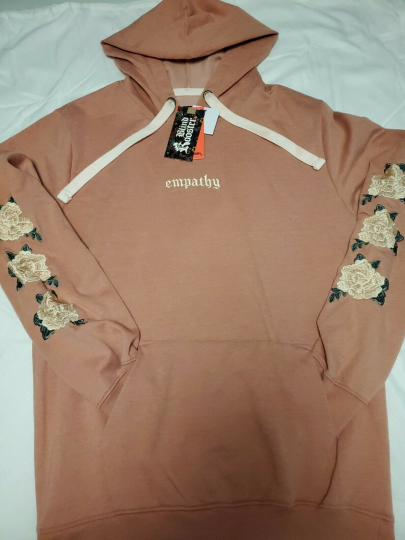 Blind Rooster “Empathy” Pink Embroidered Sweatshirt Hoodie SZ LG NWT MSRP$100