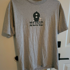 Blind Skateboard T-shirt M Medium Kenny Reaper Skater Shirt Gray