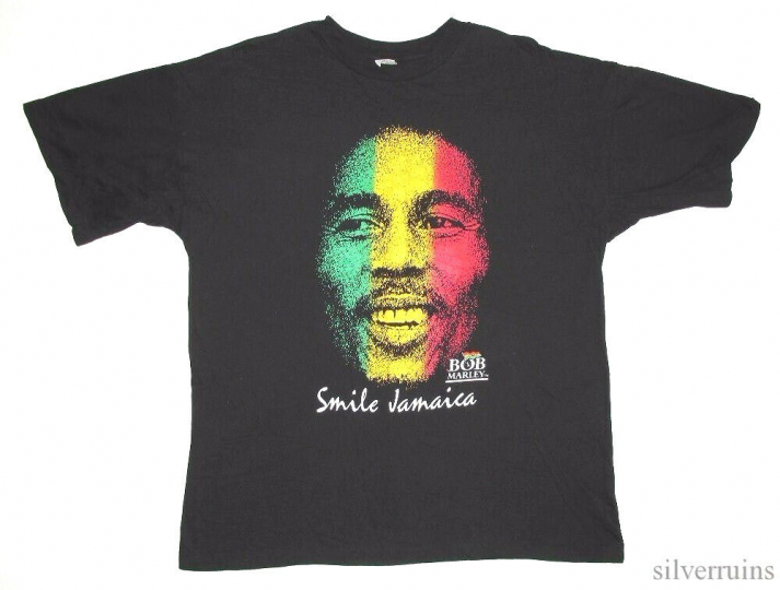 Bob Marley Vintage T Shirt 1980's Tuff Gong Smile Jamaica Reggae Rastafari