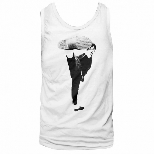 Bruce Lee Kick White Adult Tank Top T-Shirt