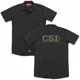 CSI: TV Show Crime Tape LOGO Licensed Adult Dickies Work Shirt All Sizes