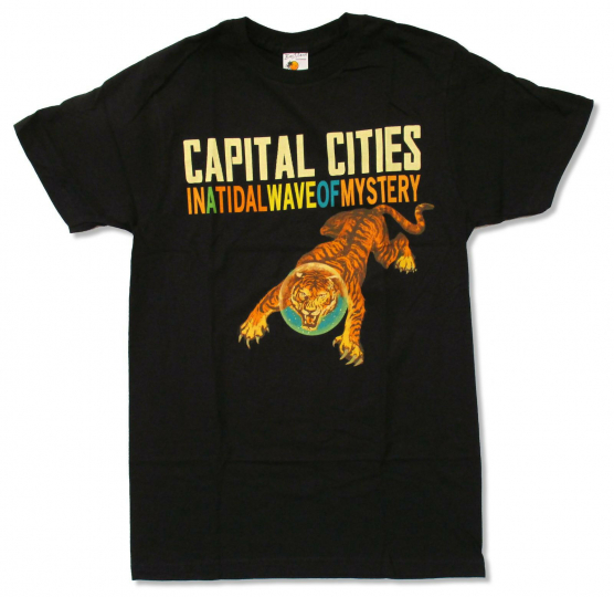 Capital Cities Tiger Black T Shirt New In A Tidal Wave Of Mystery Official Band