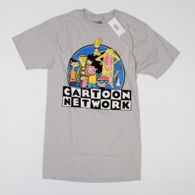 Cartoon Network Cartoons Gray T-Shirt New! Johnny Bravo Cow & Chicken (1E4