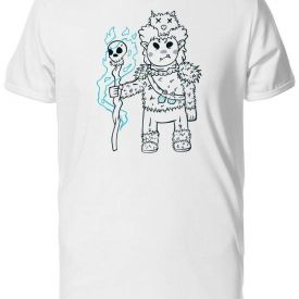 Cartoon Shaman With A Staff Men’s Tee -Image by Shutterstock