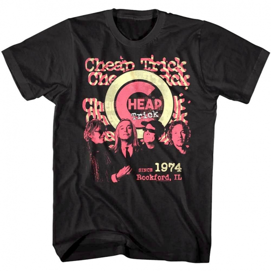 Cheap Trick Red Rock Band Since 1974 Men's T Shirt Rockford Illinois Album Merch