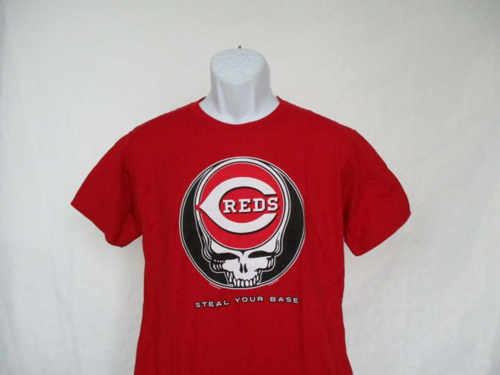 Cincinnati Reds MLB Grateful Dead Steal Your Base Baseball T-Shirt Red S - 2XL