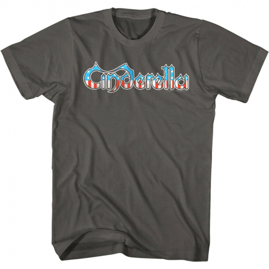 Cinderella USA Flag Logo Men's T Shirt Stars Stripes 80's Glam Rock Band Concert