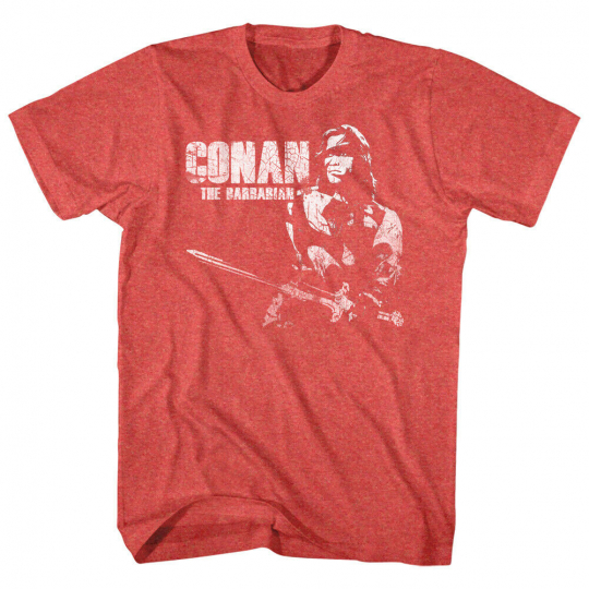 Conan the Barbarian Vintage Movie Poster Men's T Shirt Sword Schwarzenegger Top