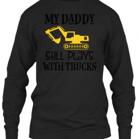 Construction Worker Truck Daddy Gildan Long Sleeve Tee T-Shirt