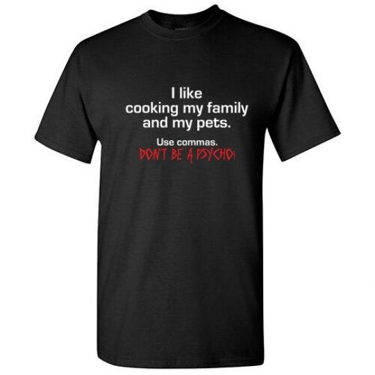 Cooking Family Sarcastic Grammar Adult Cool Graphic Grammar Humor Funny TShirt