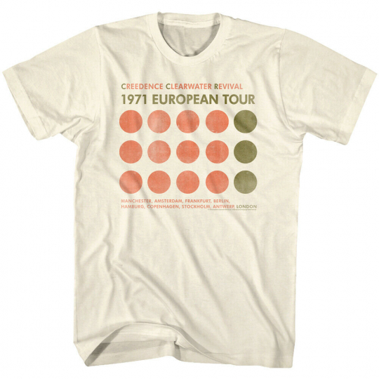 Creedence Clearwater Revival EU Tour 71 Men's T Shirt CCR Rock Band Live Concert